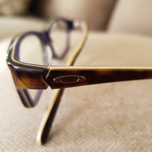 OAKLEY EYEGLASSES FRAME, PURPLE AND BROWN - Picture 2 of 5